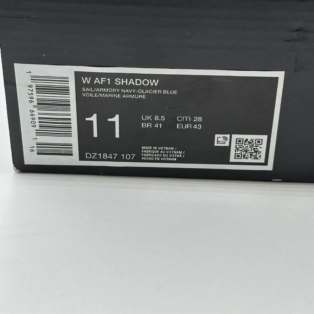 Women's Nike Air Force1 Shadow Sail-Armory Navy-Glacier Blue DZ1847-107 Sz 11 - Picture 12 of 12